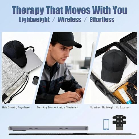 2026 Upgrade Red Light Hair Growth Cap - Laser Hair Growth Cap, The Adjustable Portable Laser Cap, Red Light Cap for Thicker Hair in Men and Women in Kuwait