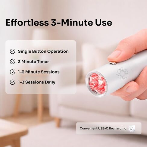 Cold Sore Red Light Therapy Wand with Blue and Infrared Wavelengths, 5 Effective LEDs, High Irradiance Light Therapy Device for Mouth, Lips, Skin, Face in Saudi Arabia
