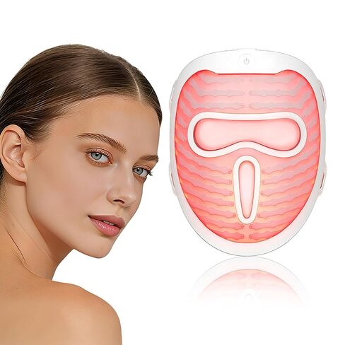SensGlow Red Light Mask, Cordless Facial Mask for Sensitive Skin Anti Aging & Skin Firming with 630nm Red Light, Non-Contact for Gentle Non-Irritating, Ergonomic Straps for At-Home & Travel in Saudi Arabia