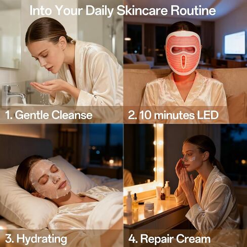 SensGlow Red Light Mask, Cordless Facial Mask for Sensitive Skin Anti Aging & Skin Firming with 630nm Red Light, Non-Contact for Gentle Non-Irritating, Ergonomic Straps for At-Home & Travel in Saudi Arabia