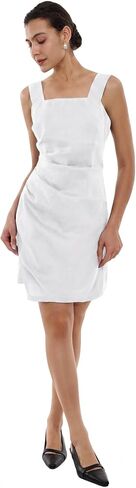 Women's Summer Mini Formal Dress Bodycon Square Neck Party Club Dresses 100% Linen Outfits in Saudi Arabia