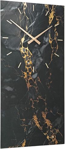 Signature Design by Ashley Teague Contemporary Glass and Metal Analog Wall Clock, Black & Gold in Saudi Arabia