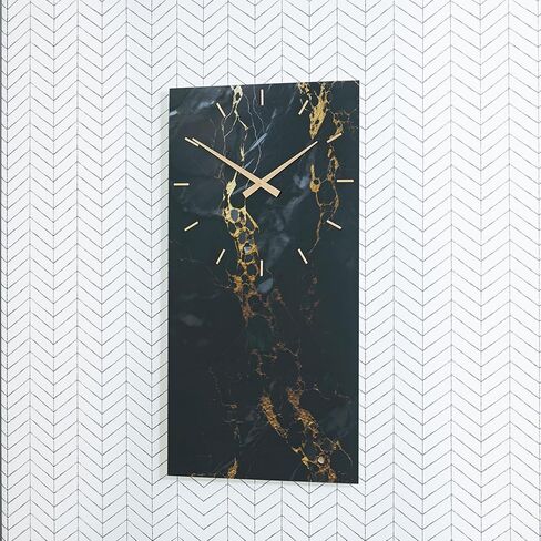Signature Design by Ashley Teague Contemporary Glass and Metal Analog Wall Clock, Black & Gold in Saudi Arabia