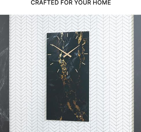 Signature Design by Ashley Teague Contemporary Glass and Metal Analog Wall Clock, Black & Gold in Saudi Arabia
