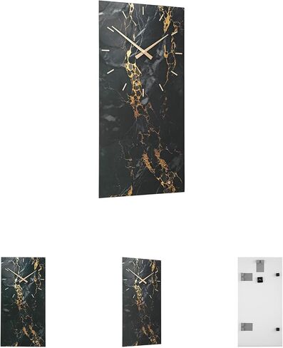 Signature Design by Ashley Teague Contemporary Glass and Metal Analog Wall Clock, Black & Gold in Saudi Arabia
