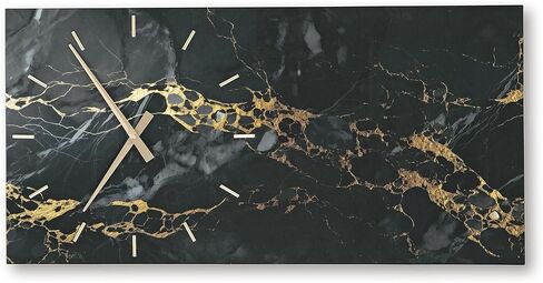 Signature Design by Ashley Teague Contemporary Glass and Metal Analog Wall Clock, Black & Gold in Saudi Arabia