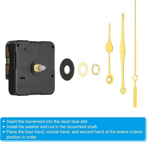 استبدال آلية الساعة، آلية ساعة كوارتز تعمل بالبطارية، ساعة حائط DIY من الألومنيوم ومجموعة محرك حركة كتم الصوت، ذهبي in Kuwait