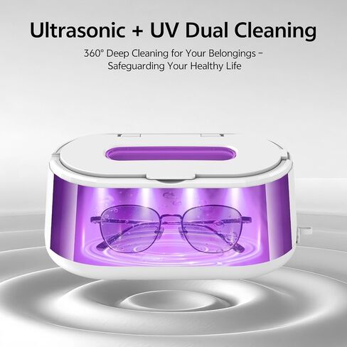 Ultrasonic Jewelry Cleaner, 50kHz Ultrasonic Cleaner Machine for Jewelry, Eyeglasses, Rings, Watch Straps, Toothbrush Heads, Dentures, Retainers, 5 Timers Cleaning Mode, 420ml 304 Stainless Steel Tank in Saudi Arabia