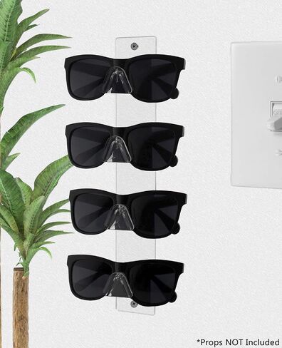 4 Tier Eyeglass Display Rack with Hardware Sunglasses Display Wall Mount Clear Acrylic Retail Stores Holder by Marketing Holders in Kuwait