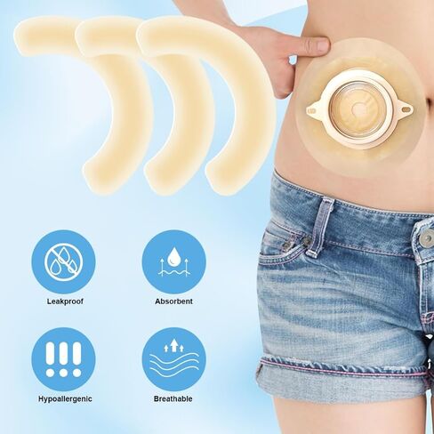 Ostomy Barrier Strips 15pcs Elastic Ostomy Barrier Strip Hydrocolloid Skin Barrier Tape Universal Ostomy Supplies for Colostomy Ileostomy Bags Pouches in Saudi Arabia