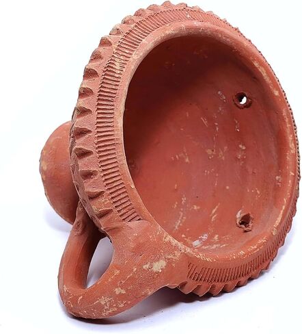 Clay Dhoop Burner/Incense Holder with Handle – Traditional Mitti Loban Dan for Pooja, Hawan & Aromatherapy in Kuwait