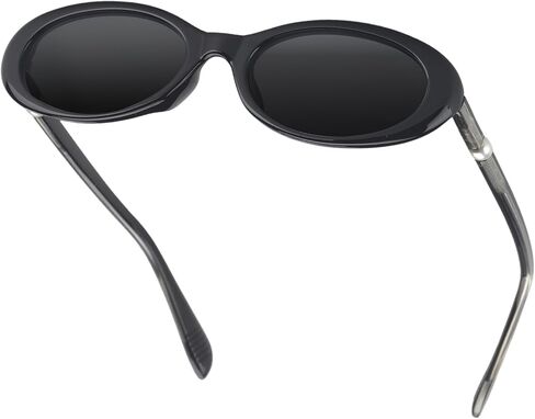 Oval Sunglasses for Women, Retro Pearl Accents Eyewear with UV400 Lens, Vintage 90s Black Sun Glasses in Saudi Arabia