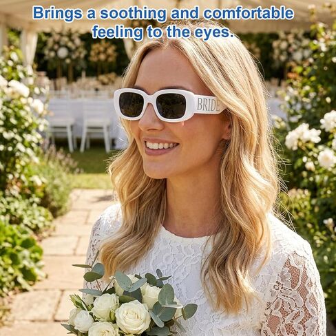 2PCS Bride Sunglasses, Bridal Sunglasses for Bachelorette Party, for Wedding Day and Bridal Events, Classic Black and White Pair, Lightweight and Stylish Design in Saudi Arabia