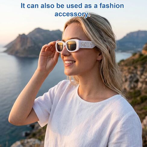 2PCS Bride Sunglasses, Bridal Sunglasses for Bachelorette Party, for Wedding Day and Bridal Events, Classic Black and White Pair, Lightweight and Stylish Design in Saudi Arabia