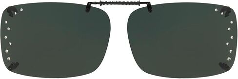 Solar Shield Clip-on Polarized Sunglasses (54 Rec G with Rhinestones, Gunmetal) in Kuwait
