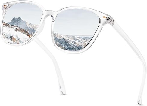 Myiaur Polarized Sunglasses for Women, Square Mirrored Trendy Shades with UV Protection Reduce Glare Sun Glasses -1 in Saudi Arabia