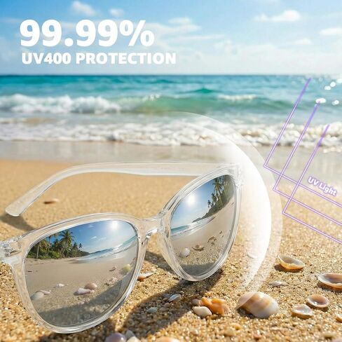 Myiaur Polarized Sunglasses for Women, Square Mirrored Trendy Shades with UV Protection Reduce Glare Sun Glasses -1 in Saudi Arabia