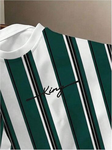 تي شيرت SweatyRocks رجالي مخطط بأكمام قصيرة ورقبة دائرية للصيف Y2k تي شيرت in Kuwait