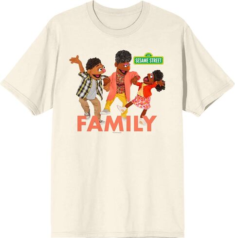 Sesame Street Grandma Nell & Family Crew Neck Short Sleeve Natural Men's T-Shirt in Kuwait