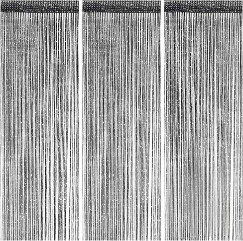 3 Pack Black Door String Curtains 39'' x 79'' Decorative Doorway Bead Curtains Wall Panel Fringe Window Room Divider Hanging Boho Doors Tassel, Black in Saudi Arabia