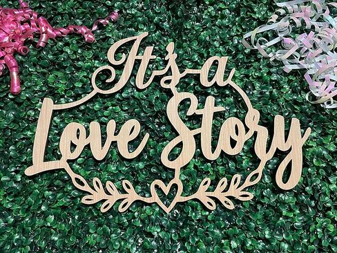 It's a Love Story Sign for Backdrop,Wooden Bridal Shower Party Decorations for Baby Shower Party,Book Theme Photo Booth Centerpiece Banner Decor in Saudi Arabia
