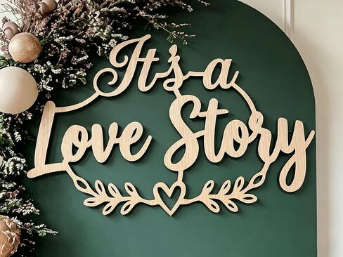 It's a Love Story Sign for Backdrop,Wooden Bridal Shower Party Decorations for Baby Shower Party,Book Theme Photo Booth Centerpiece Banner Decor in Saudi Arabia