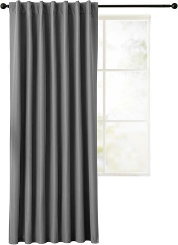 100% Blackout Curtain for Bedroom - 1 Panel Thermal Window Drapes with Rod Pocket and Back Tab Top, Room Darkening Grey Curtains for Living Room Summer Heat Blocking, 52 x 84 inch in Kuwait