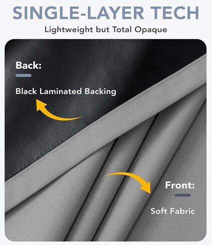 100% Blackout Curtain for Bedroom - 1 Panel Thermal Window Drapes with Rod Pocket and Back Tab Top, Room Darkening Grey Curtains for Living Room Summer Heat Blocking, 52 x 84 inch in Kuwait