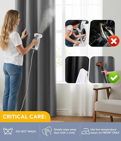 100% Blackout Curtain for Bedroom - 1 Panel Thermal Window Drapes with Rod Pocket and Back Tab Top, Room Darkening Grey Curtains for Living Room Summer Heat Blocking, 52 x 84 inch in Kuwait