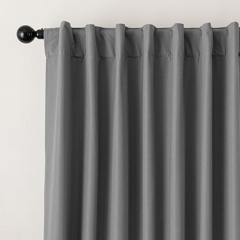 100% Blackout Curtain for Bedroom - 1 Panel Thermal Window Drapes with Rod Pocket and Back Tab Top, Room Darkening Grey Curtains for Living Room Summer Heat Blocking, 52 x 84 inch in Kuwait