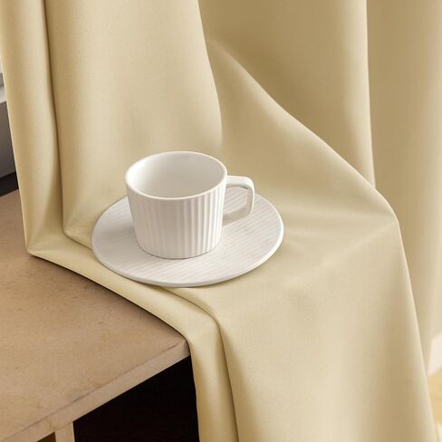 Extra Long Grommet Blackout Curtain, Room Darkening High Ceiling Window Curtains for Loft and Two Story Building (1 Panel, Beige, 52"x192") in Saudi Arabia