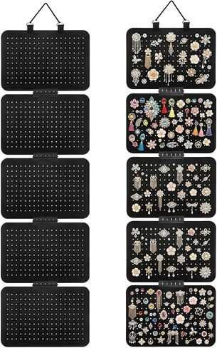 Hanging Enamel Lapel Pin Display Organizer, 5-Pack Felt Pin Boards, Large Capacity Brooch Storage Pages for Badge Patch Medal Collection, Wall Mounted Holder (41.9"x11.8") in Saudi Arabia