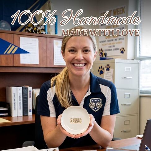 InnoBeta Cheerleader Coach Gifts for Women, Ceramic Jewelry Tray for Her, Female, Dish Decor for Birthday, Christmas in Kuwait