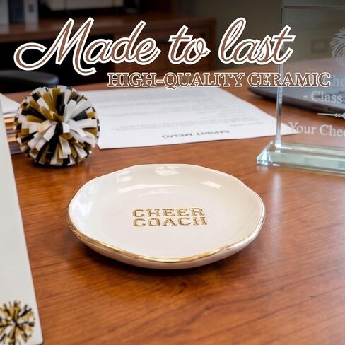 InnoBeta Cheerleader Coach Gifts for Women, Ceramic Jewelry Tray for Her, Female, Dish Decor for Birthday, Christmas in Kuwait