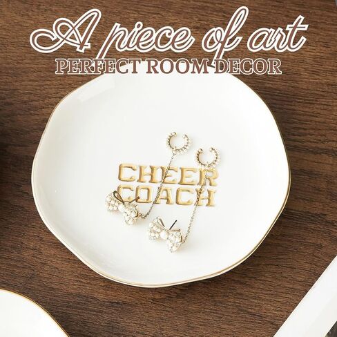 InnoBeta Cheerleader Coach Gifts for Women, Ceramic Jewelry Tray for Her, Female, Dish Decor for Birthday, Christmas in Kuwait