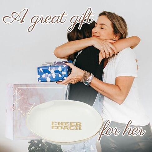 InnoBeta Cheerleader Coach Gifts for Women, Ceramic Jewelry Tray for Her, Female, Dish Decor for Birthday, Christmas in Kuwait