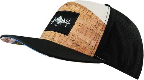 Mountains Hat - Flat Bill - Cork - Black/Cream - Laser Mesh in Saudi Arabia