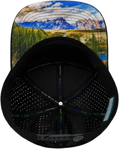 Mountains Hat - Flat Bill - Cork - Black/Cream - Laser Mesh in Saudi Arabia