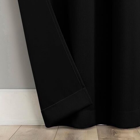 Sun Zero Sheridan 2-Pack Dual-Sided Magnetic Closure 100% Total Blackout Grommet Living Room Bedroom Curtains for Wide Windows, Black, 40" W x 72" L (2 Panels) in Saudi Arabia