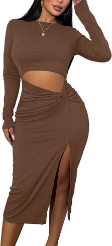 فستان نادي Bodycon النسائي الأنيق - فستان مثير للحفلات المسائية للتاريخ الليلي، وأعياد الميلاد، والسهرات الليلية in Saudi Arabia