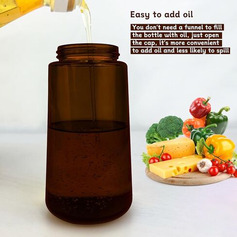 2 in 1 Light-Blocking Dark Oil Sprayer Dispenser, 470ml 2025 New Oil Sprayer for Kitchen Cooking in Saudi Arabia