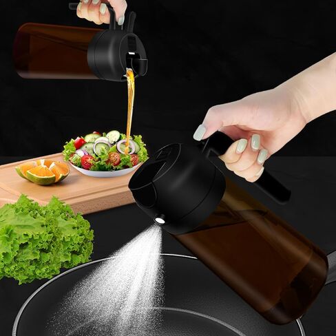 2 in 1 Light-Blocking Dark Oil Sprayer Dispenser, 470ml 2025 New Oil Sprayer for Kitchen Cooking in Saudi Arabia