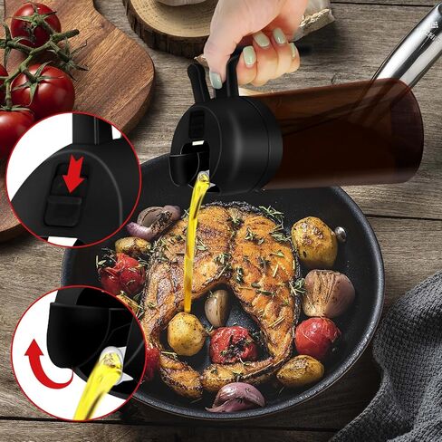 2 in 1 Light-Blocking Dark Oil Sprayer Dispenser, 470ml 2025 New Oil Sprayer for Kitchen Cooking in Saudi Arabia