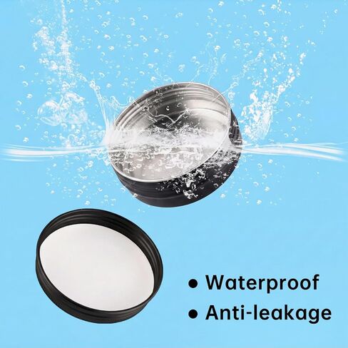 120 Pack 0.5 oz Aluminum Tin Jars with Screw Lids - Food Grade Round Metal Containers for Lip Balm, Salves, Spices & Crafts - Leak Proof Travel Cosmetic Sample Tins with Labels (15ml Black) in Saudi Arabia