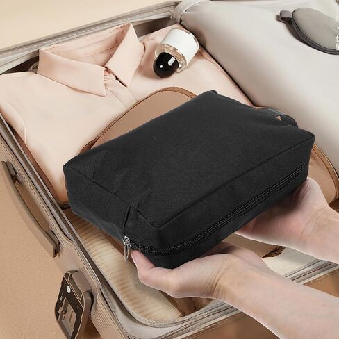 12 Pcs 8.6 x 6.3 x 2.7 inch Black Travel Toiletry Bags Bulk for Women Men Large Water Resistant Shaving Bags Hanging Cosmetic Bag with Handle and Divider Storage Travel Pouch Case in Saudi Arabia