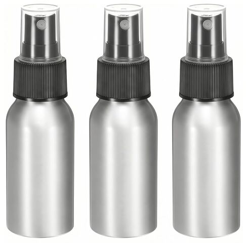 3 Pcs Aluminum Fine Mist Spray Bottle with Black Pump Sprayer Empty Sample Atomizer Containers for Essential Oils Perfume Aromatherapy Makeup Water size 100ml/3.4oz in Saudi Arabia