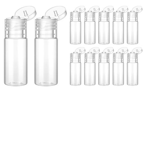 12 Piece 15ml/0.5oz Small Travel Tube Bottles Travel Size Make up Sample Containers Leak Proof Clear Plastic Mini Cosmetic Bottles Refillable Empty Lotion Squeeze Bottle for Liquid Toiletries Cosmetic in Saudi Arabia