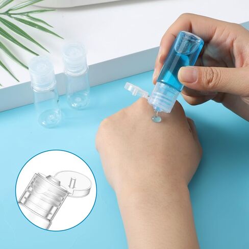 12 Piece 15ml/0.5oz Small Travel Tube Bottles Travel Size Make up Sample Containers Leak Proof Clear Plastic Mini Cosmetic Bottles Refillable Empty Lotion Squeeze Bottle for Liquid Toiletries Cosmetic in Saudi Arabia