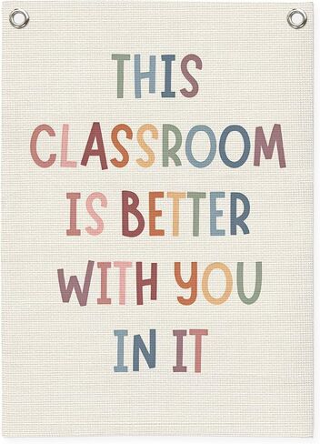 Boho Classroom Decor Canvas Banner,Classroom Essentials for Teachers,Classroom Decor,This Classroom is Better with You In It,Positive Affirmations Wall Decor Hanging Pennant Flag for Classroom,Homeschool 18x25 Inch in Saudi Arabia