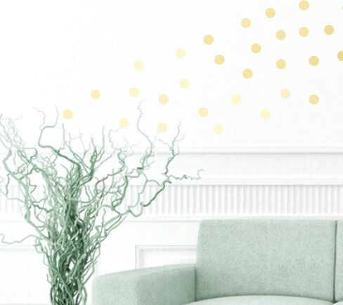 BERRYZILLA 3 inch Gold DOTS (48 Decals) Metallic Gold Circle Decal Vinyl Removable Round Polka Dot Sticker wall Art Baby Nursery Kids Room in Saudi Arabia